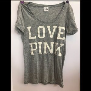 PINK grey &white t shirt